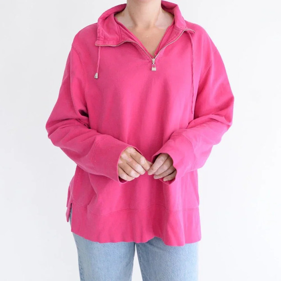 Vintage Image 80's Pink Half Zip Pullover Barbiecore Sweater M - Picture 2 of 9